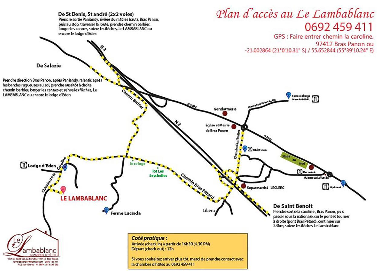 Le Lambablanc Bed and Breakfast Bras-Panon Exterior foto